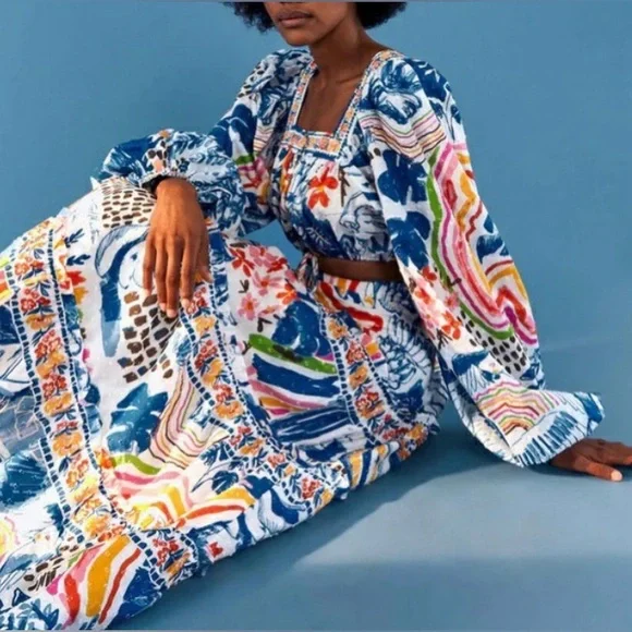 Farm Rio maxi skirt in Wild Brazil print (M) - Picture 2 of 13